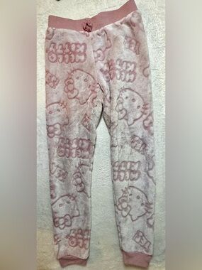 Hello Kitty Light Pink Plush Joggers for Kids size 7-8